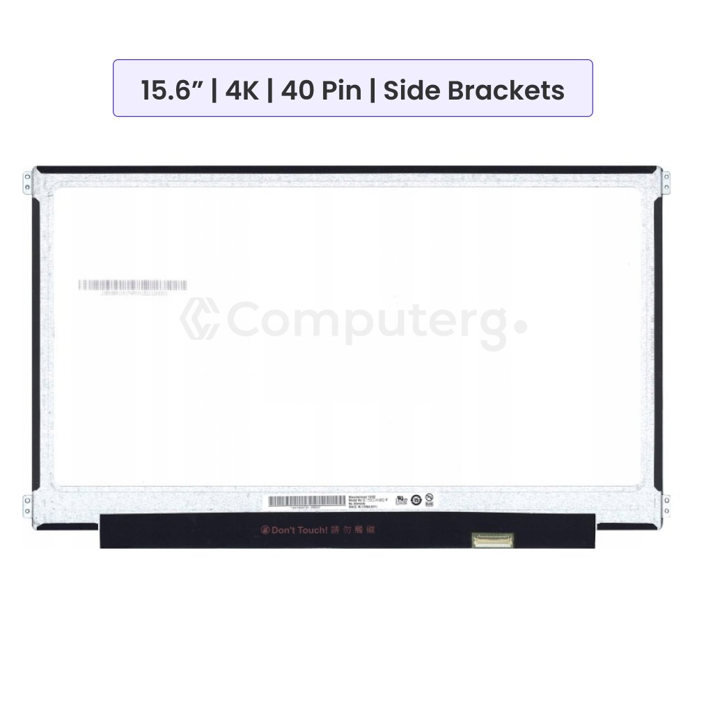 Laptop Screen Panel 15.6-Inch - UHD (3840x2160) IPS - 40 Pin - Side Brackets