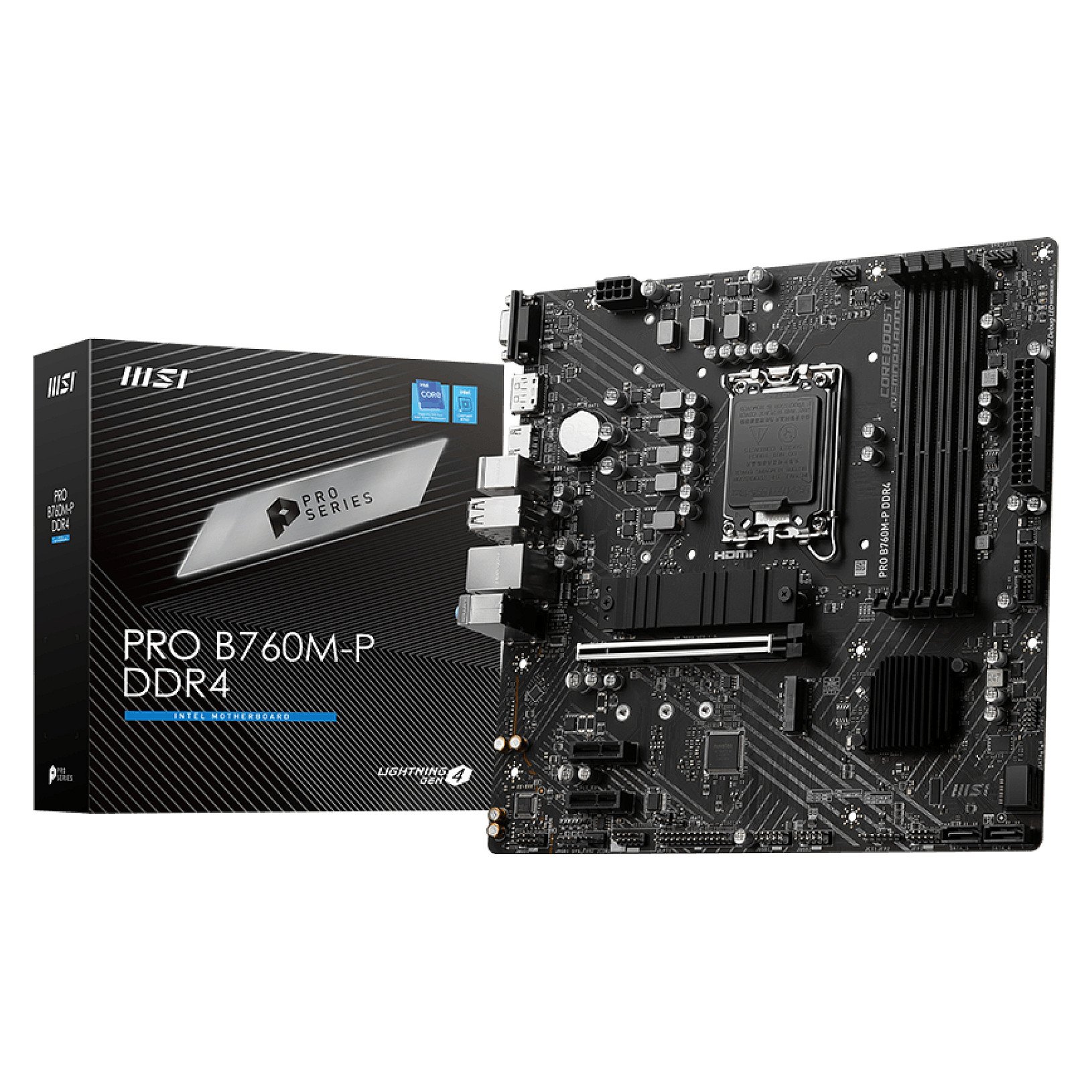 MSI Motherboard PRO B760M-P DDR4 - Micro ATX - Socket Intel 1700 - Intel B760 · 7E02-001R