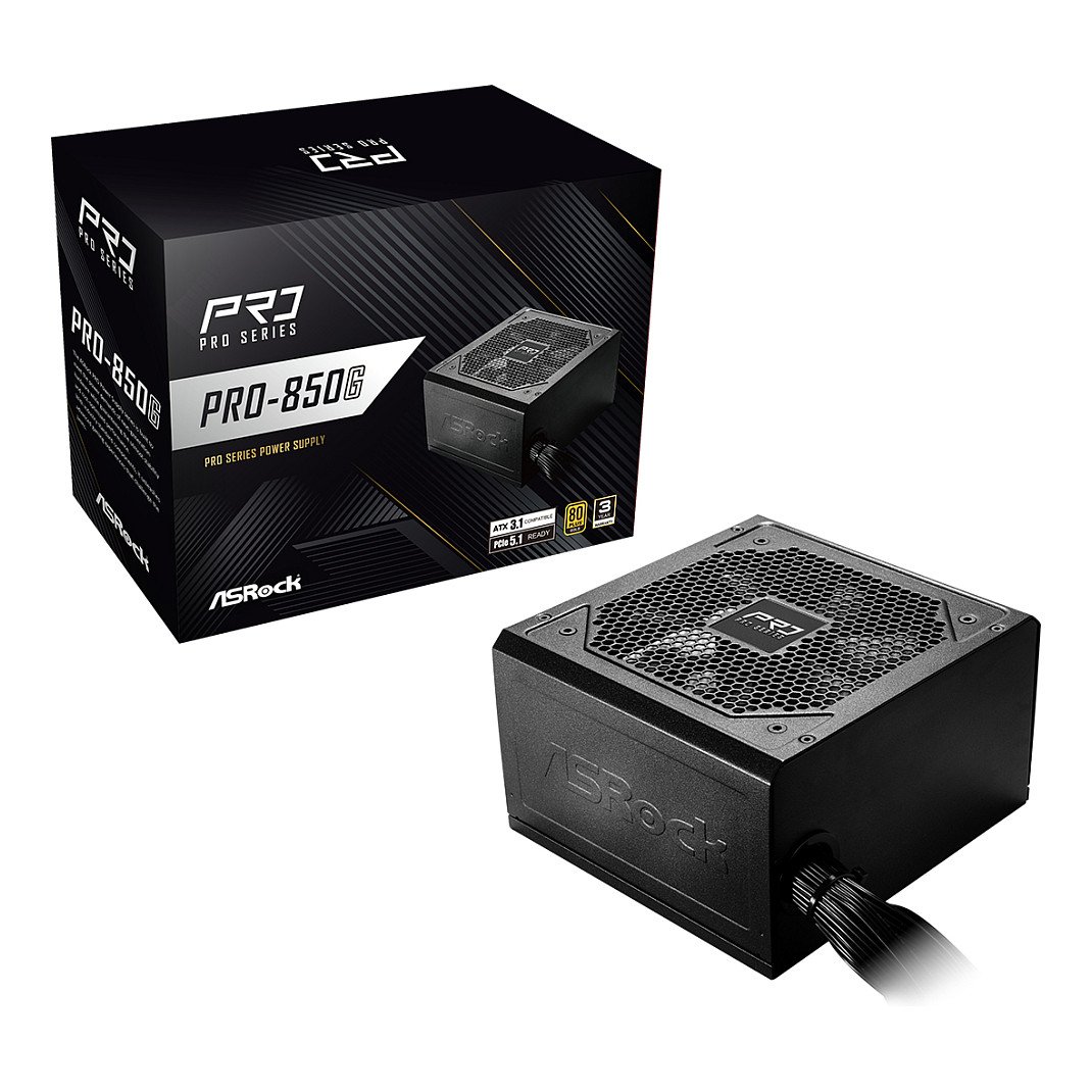 ASRock Pro Series PRO-850G + 850W 80+ Gold - 90-UXR085-GNEAA2