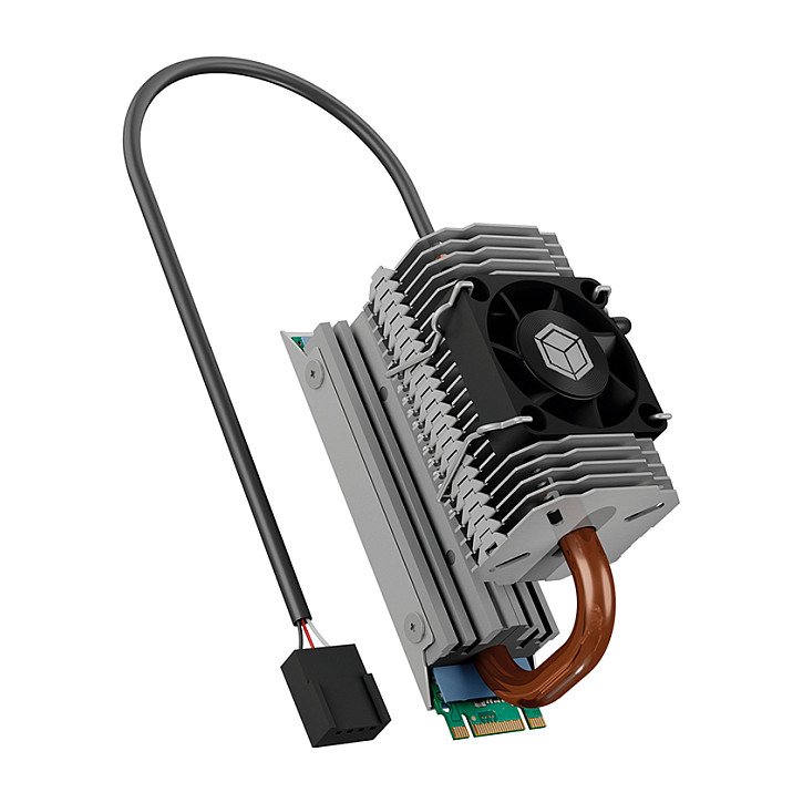 IcyBox M.2 SSD Heatsink — Swivel-Mount NVMe Cooler