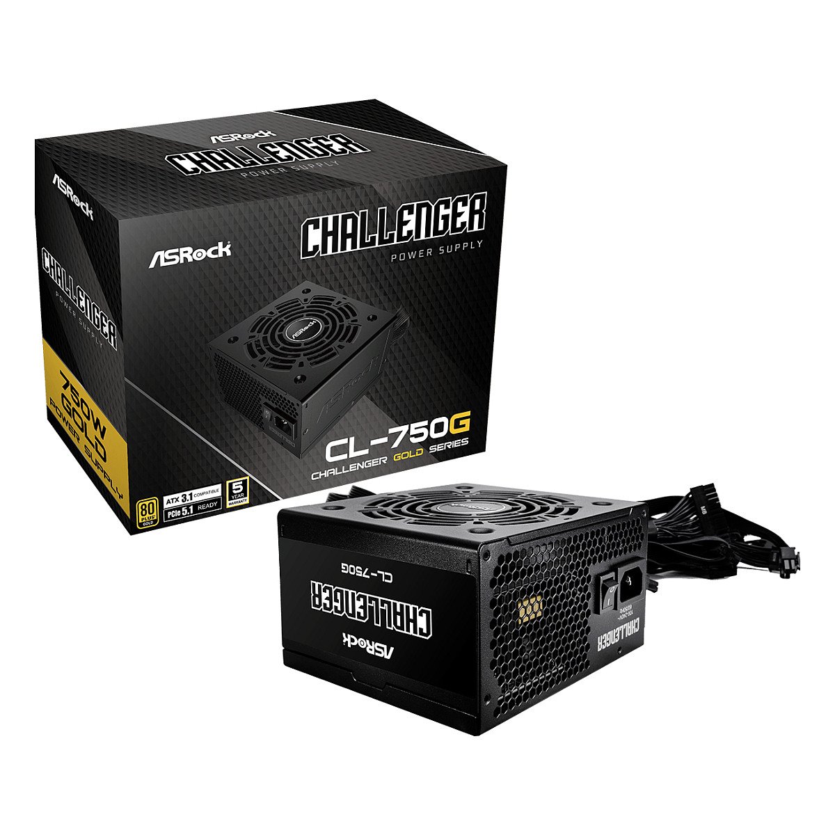 ASRock Challenger Series CL-750G + black retail 750W 80+ Gold