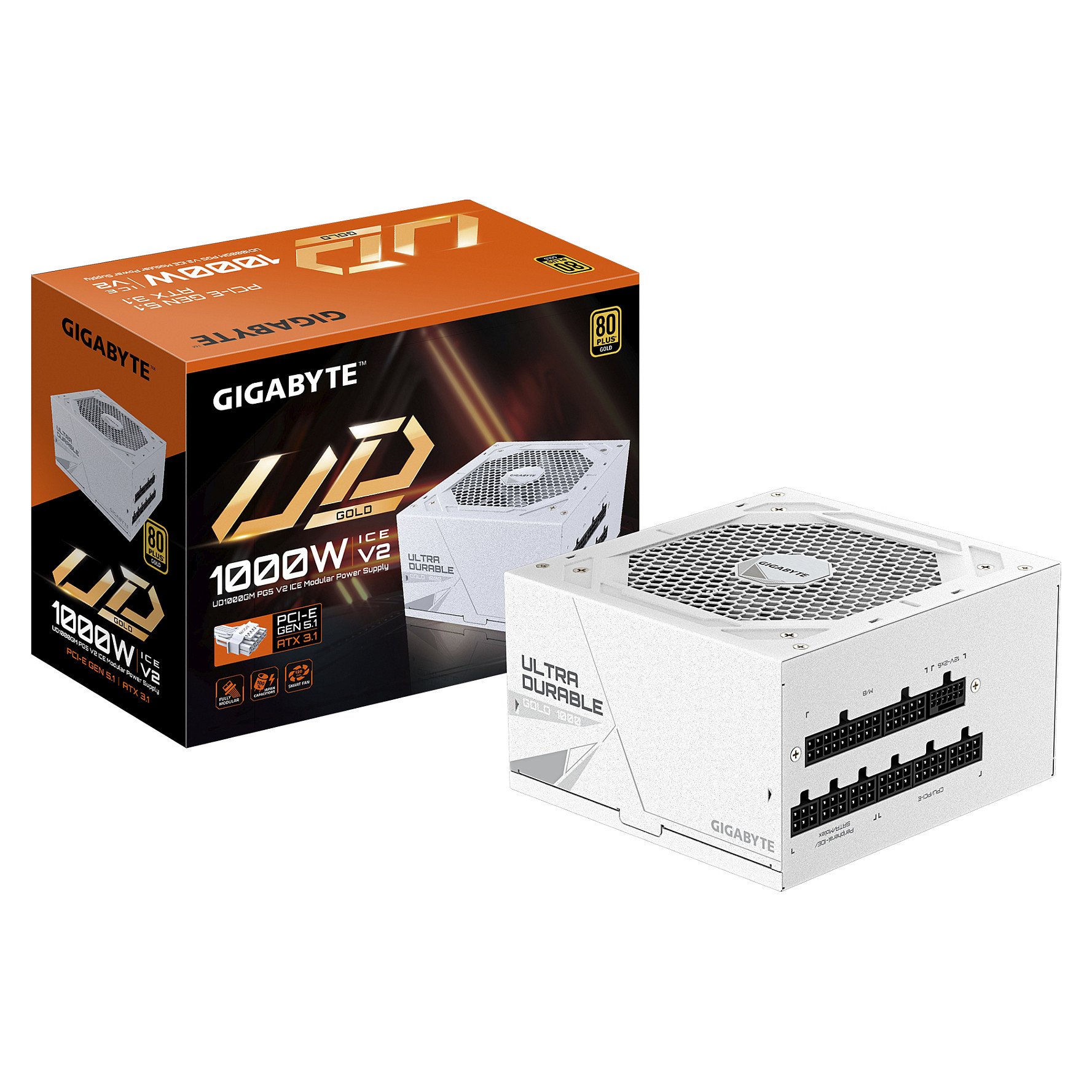 Gigabyte UD1000GM PG5 V2 ICE 1000W 80+ Gold - GP-UD1000GM PG5 ICE