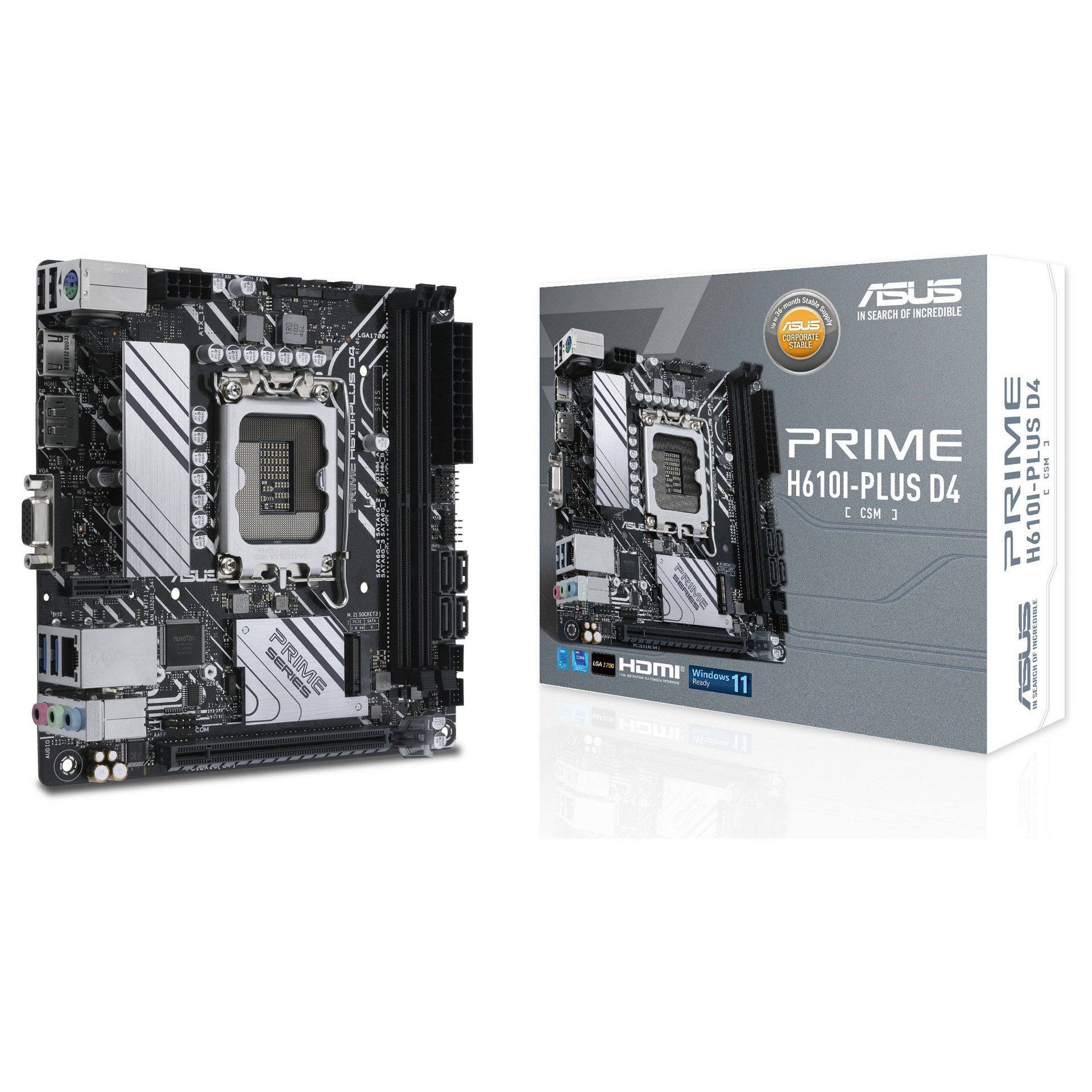 ASUS PRIME H610I-PLUS D4-CSM S1700/DDR4/HDMI-DP-VGA/mITX