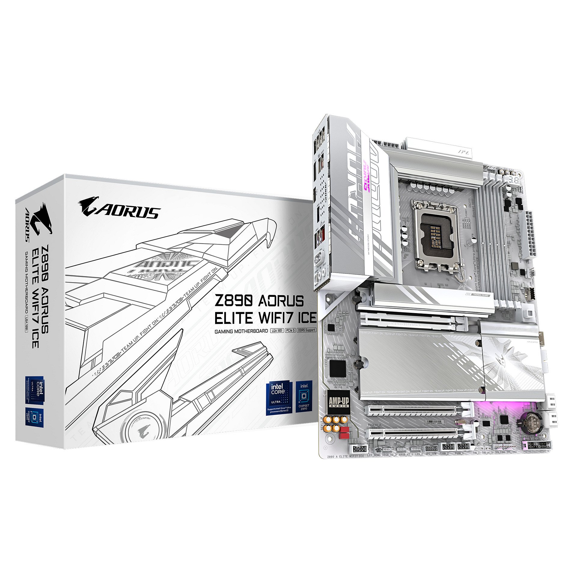 GIGABYTE Motherboard Z890 AORUS ELITE WIFI7 ICE - ATX - LGA1851 Socket - Intel Z890 Express - Z890 A ELITE WF7 ICE