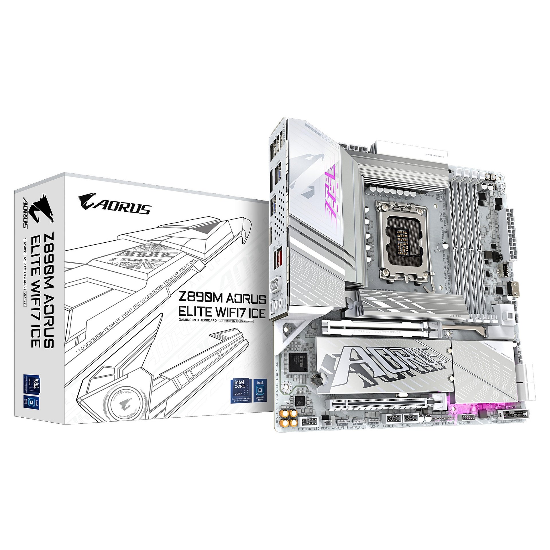 AORUS Z890M ELITE WIFI7 ICE - motherboard - micro ATX - LGA1851 Socket - Z890 - Z890M A ELITE WF7 ICE