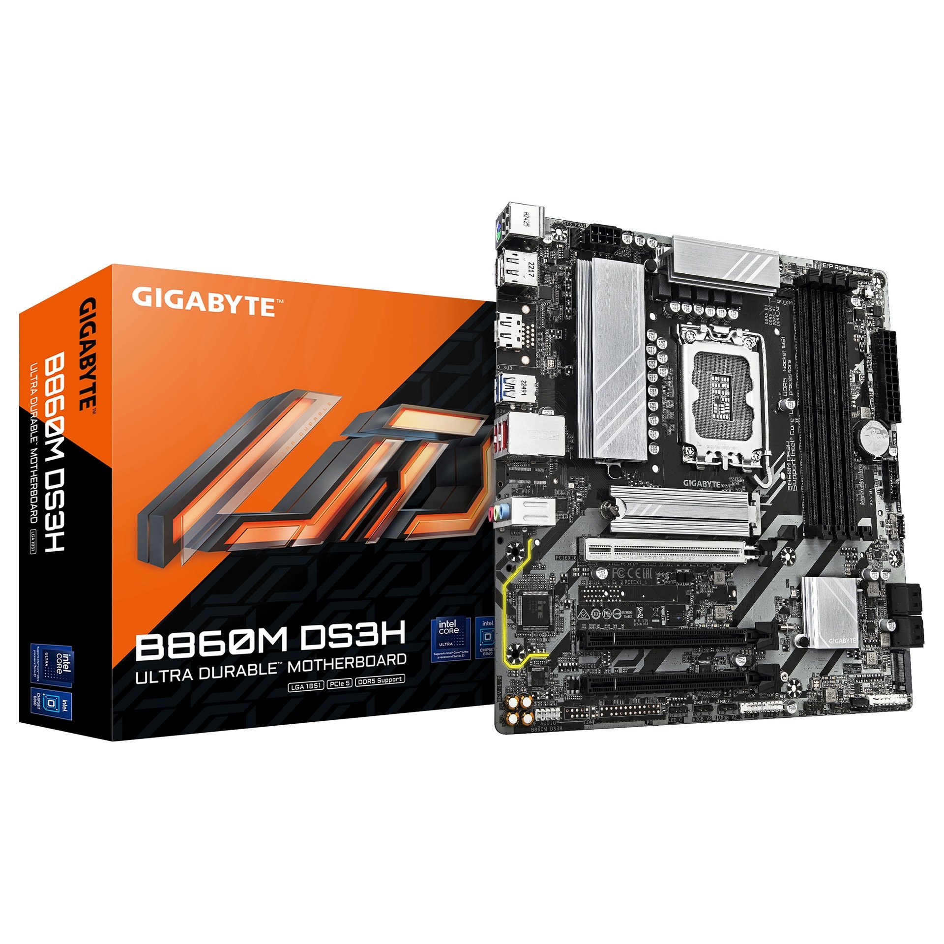 GIGABYTE B860M DS3H - 2.0 - motherboard - micro ATX - LGA1851 Socket - B860 - B860M DS3H