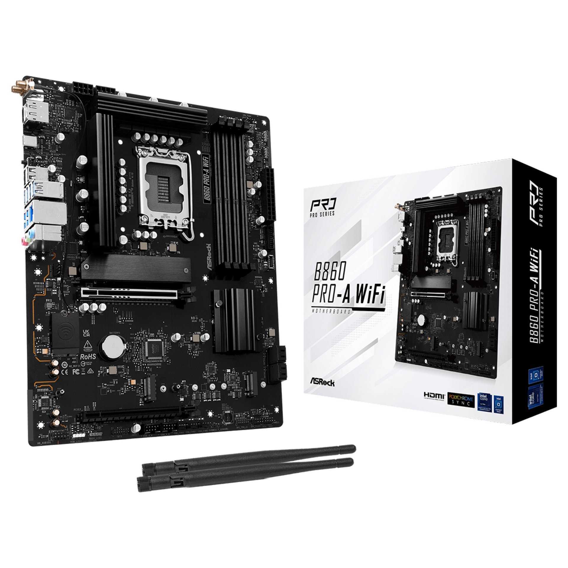 ASROCK B860 Pro-A WiFi - motherboard - ATX - LGA1851 Socket - B860 · 90-MXBRL0-A0UAYZ