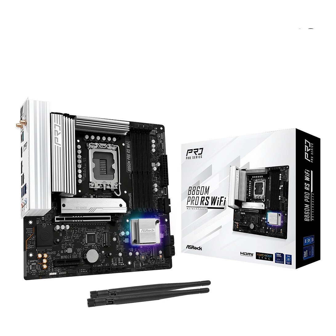 ASROCK B860M Pro RS WiFi - motherboard - micro ATX - LGA1851 Socket - B860 · 90-MXBRQ0-A0UAYZ