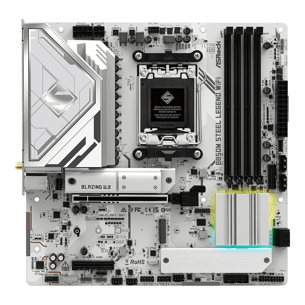 ASROCK B850M STEEL LEGEND WIFI - motherboard - micro ATX - Socket AM5 - AMD B850 · 90-MXBS2-A0UAYZ