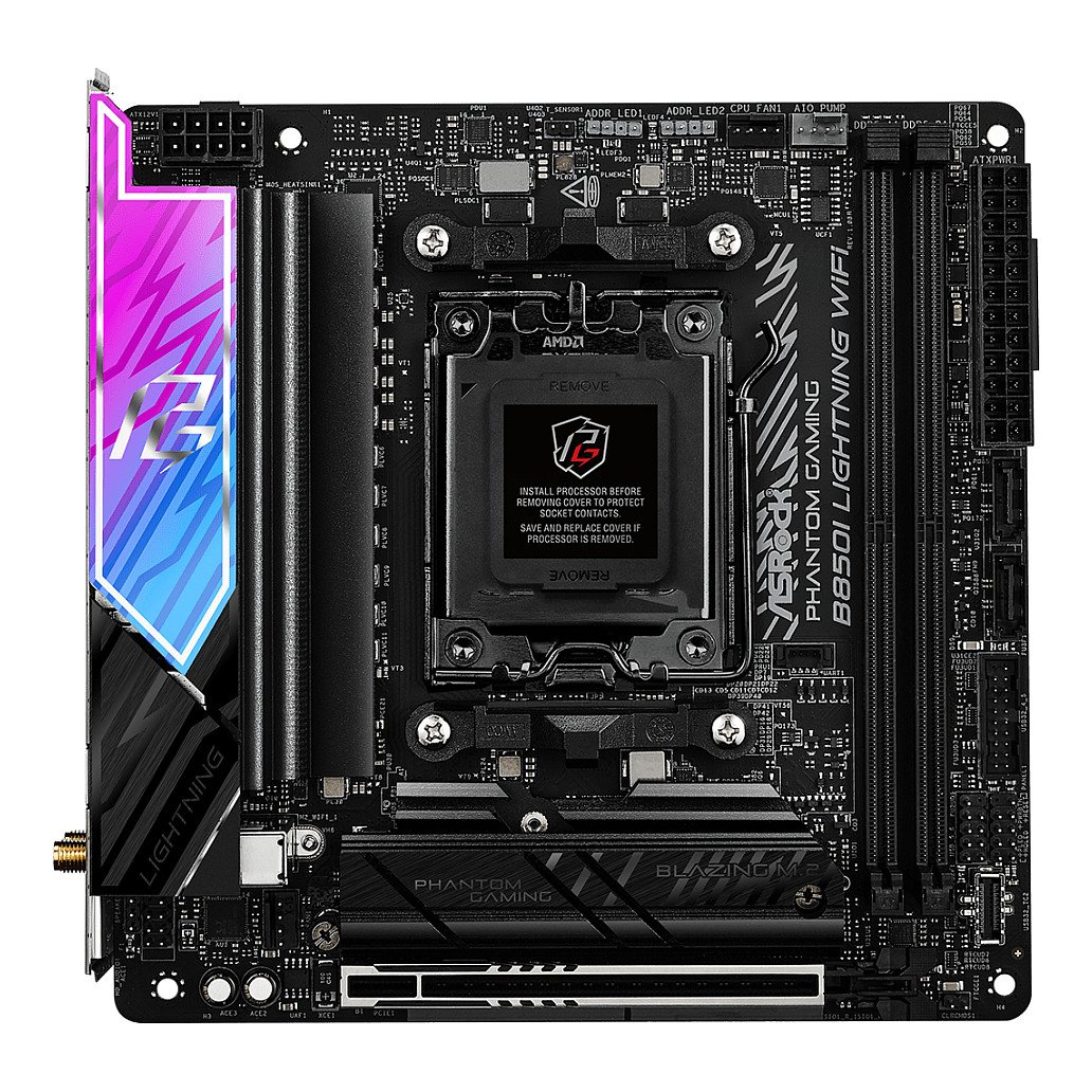 ASRock Phantom Gaming B850I LIGHTNING mini Socket AMD · B850 AM5 ITX - 90-MXBQR0-A0UAYZ