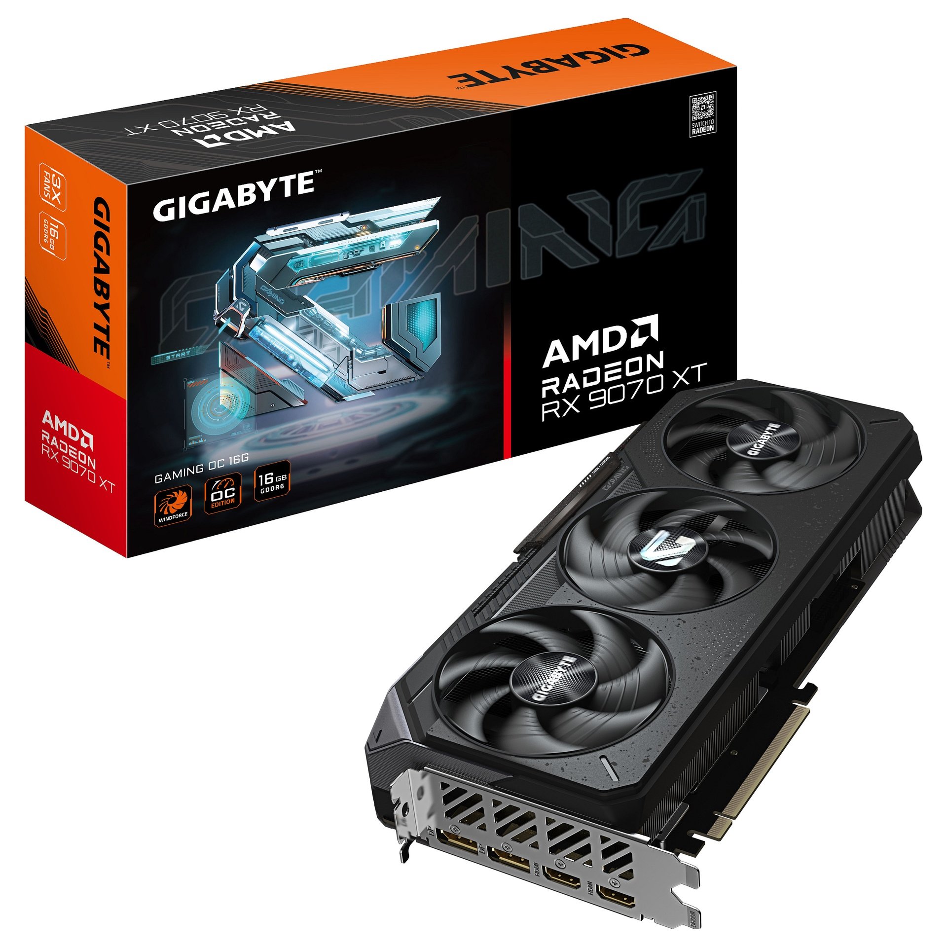 GIGABYTE Radeon RX 9070 XT GAMING OC 16G - graphics card - Radeon RX 9070 XT - 16 GB - GV-R9070XTGAMING OC-16GD