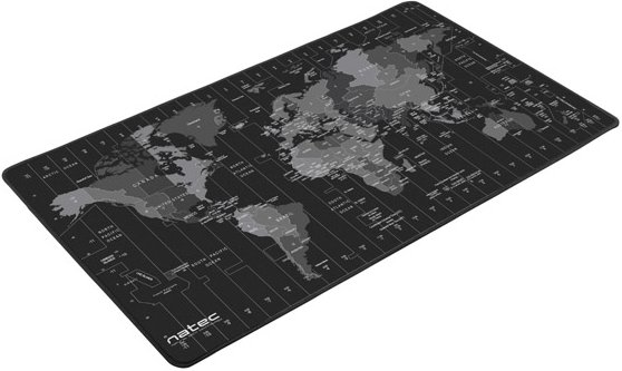 Natec NPO-1119 Office Mouse Pad - Time Zone Map - 800x400mm Maxi