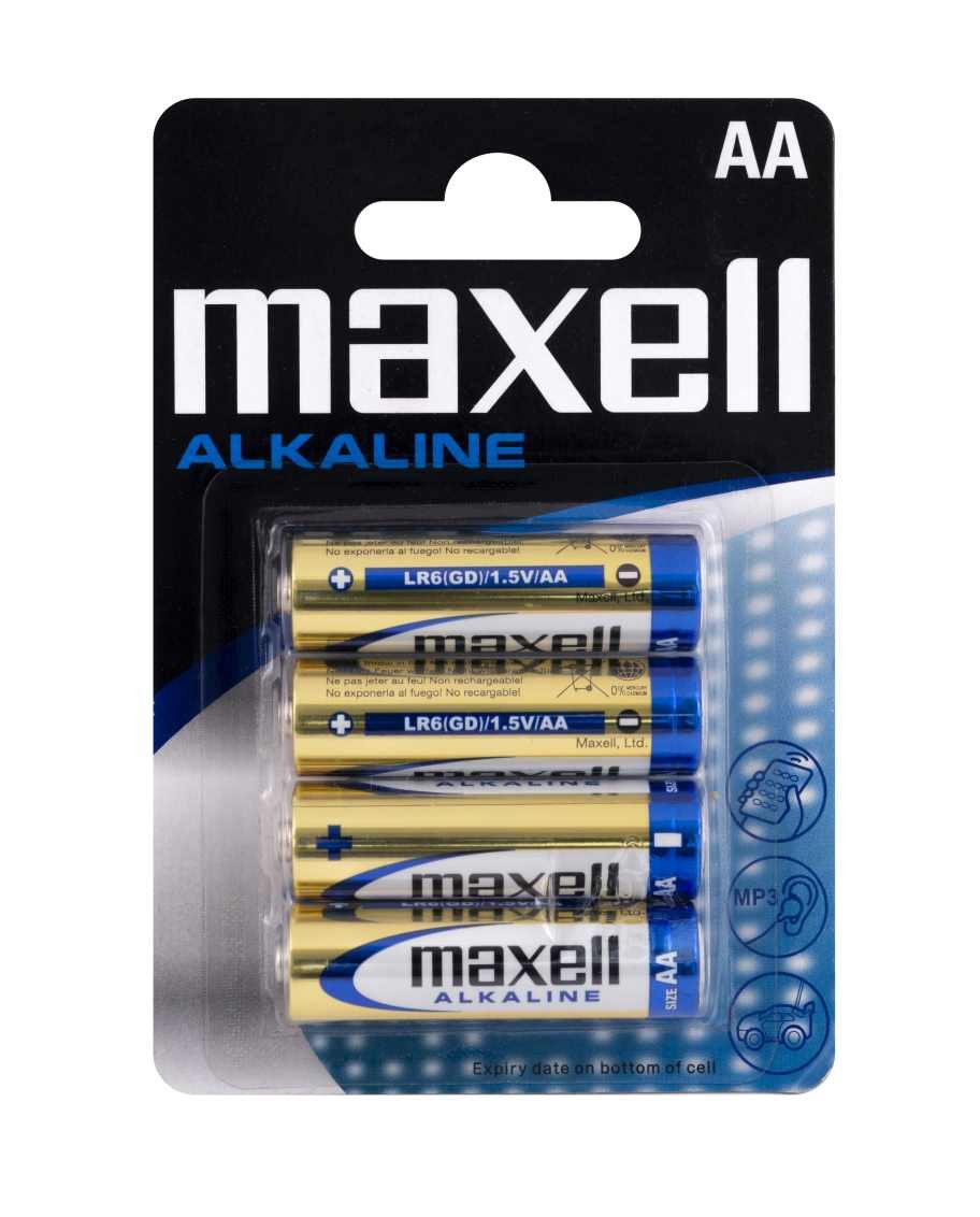 Maxell AA Alkaline Battery LR6 AA Blister 6 Pk