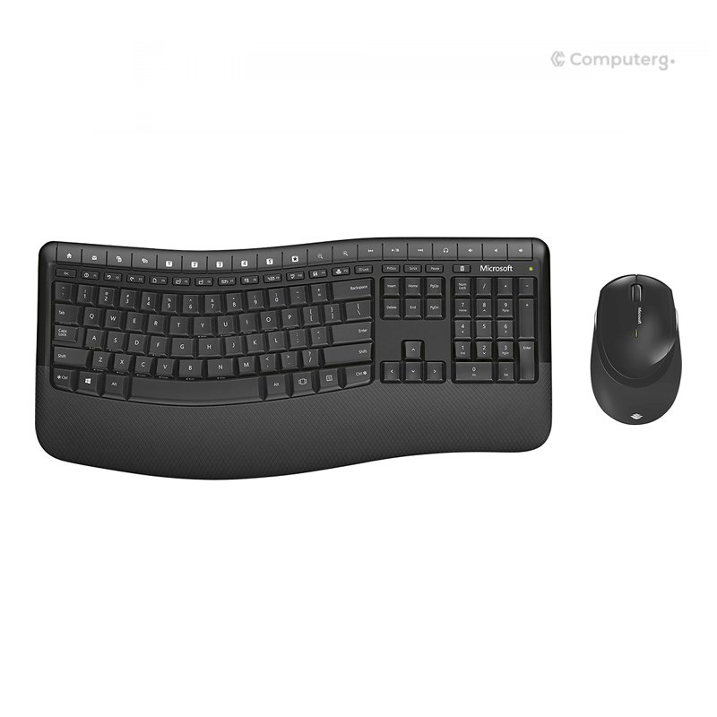 German Layout Microsoft Keyboard and Mouse Wireless Comfort Desktop 5050 - Black - 1-Year Warranty