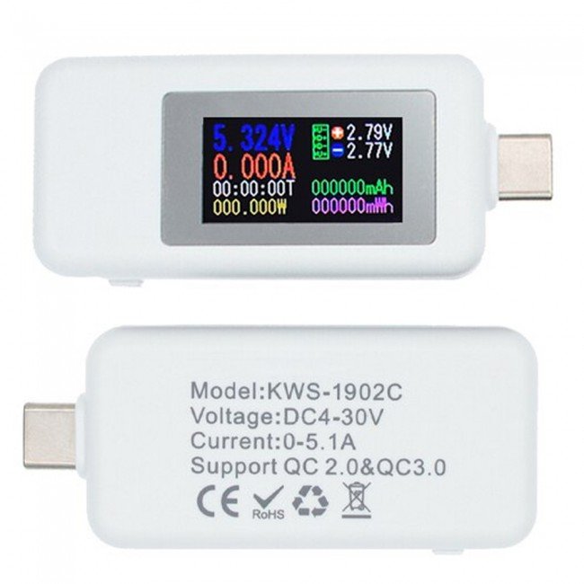 Keweisi KWS-1902C USB-C Voltage and Current Tester