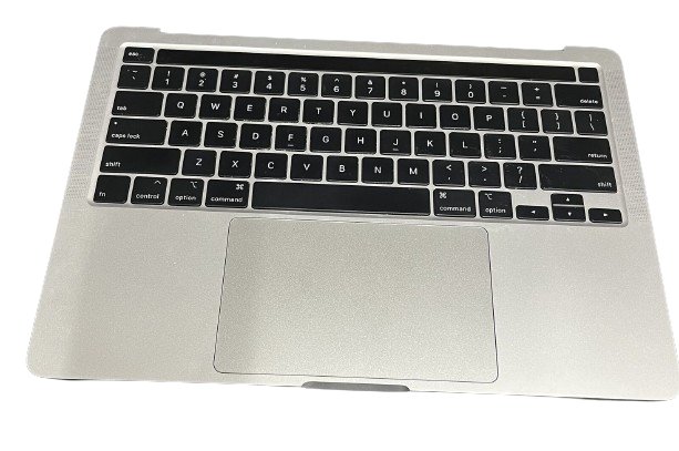Top Case Palmrest with Keyboard For Apple MacBook Pro 13" A2251 (2020 4-Thunderbolt Intel) - Silver - US Layout - Pre-Owned Grade A - 1-Year Warranty