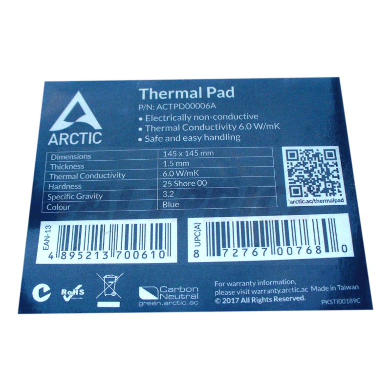 ARCTIC Thermal pad 145x145mm (1.5mm) - ACTPD00006A