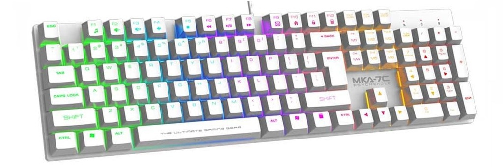 Armaggeddon MKA-7C ProGaming Mech Blue White Keyboard - 1-Year Warranty