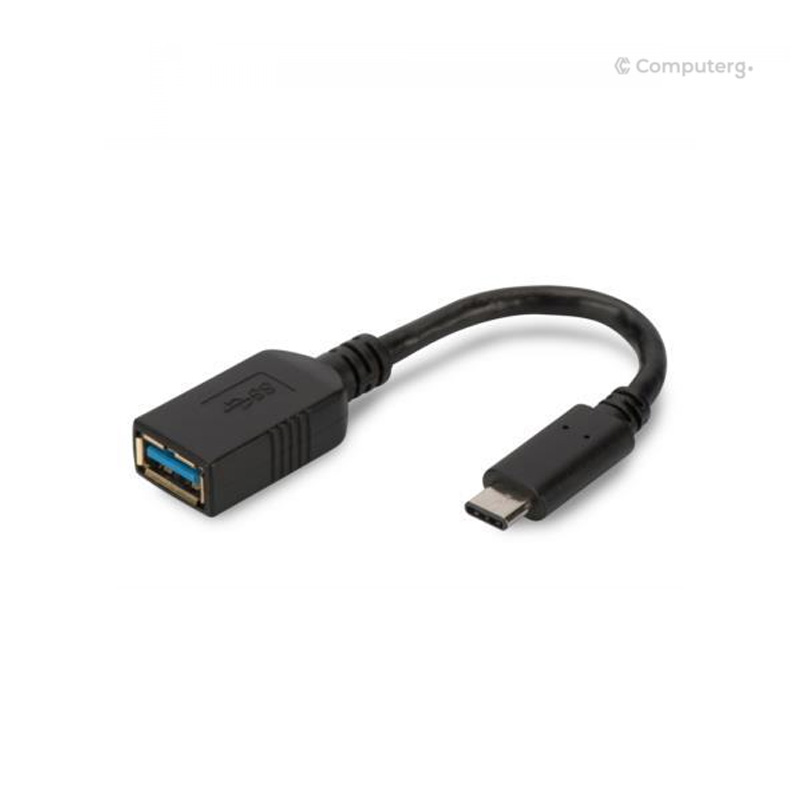 DIGITUS USB-C to USB-A Adapter 15cm Black - AK-300315-001-S - 1-Year Warranty