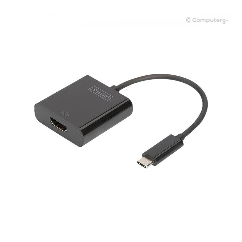 DIGITUS USB-C to HDMI 4K Adapter Black - DA-70852 - 1-Year Warranty