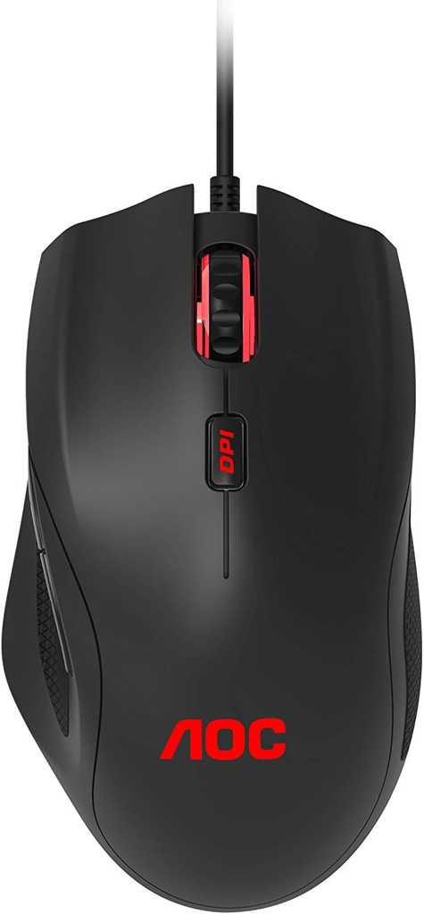 AOC Gaming Mouse GM200 Ergonomic 6 Buttons - Black-Red - 2-Year Warranty
