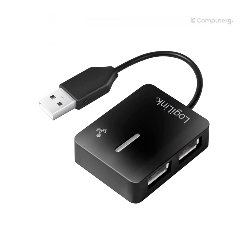 LogiLink USB 2.0 Hub Smile - 4 Ports - Black - UA0139 - 2-Year Warranty