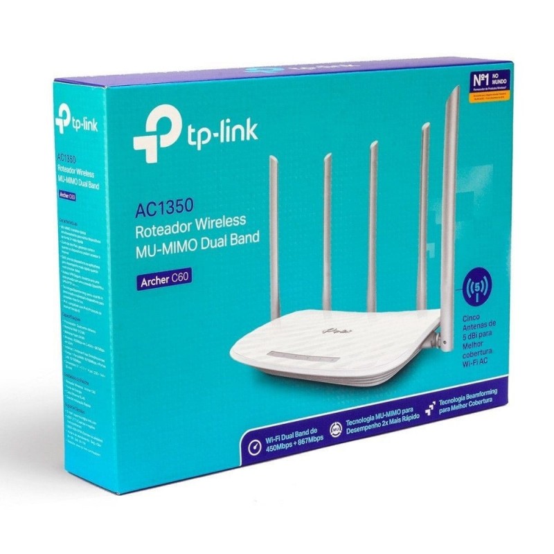 TP-Link Archer C60 AC1350 Wireless Dual Band Wifi Router 867 Mbps 5 GHz +450 Mbps 2.4 GHz