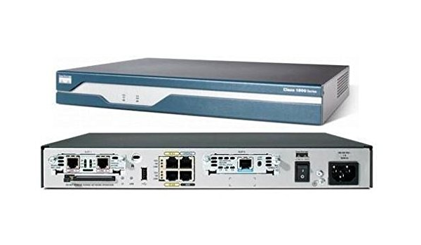 Cisco 1841 Router - Modular router with 2 WAN slots, desktop form factor chassis, IP BASE Cisco IOS Software image, 2 Fast Ethernet slots, 64-MB Flash, and 128-MB DRAM - 1-Year Warranty