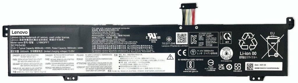 Lenovo IdeaPad Creator 5-15IMH Series - L19D3PF4 Battery