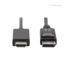 DIGITUS DisplayPort to HDMI Cable 2m Black - AK-340303-020-S - 1-Year Warranty