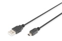 DIGITUS USB 2.0 connection cable - 4 pin USB Type A , 4 pin USB Type B - AK-300105-018-S - 1-Year Warranty