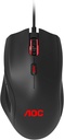 AOC Gaming Mouse GM200 Ergonomic 6 Buttons - Black-Red - 2-Year Warranty